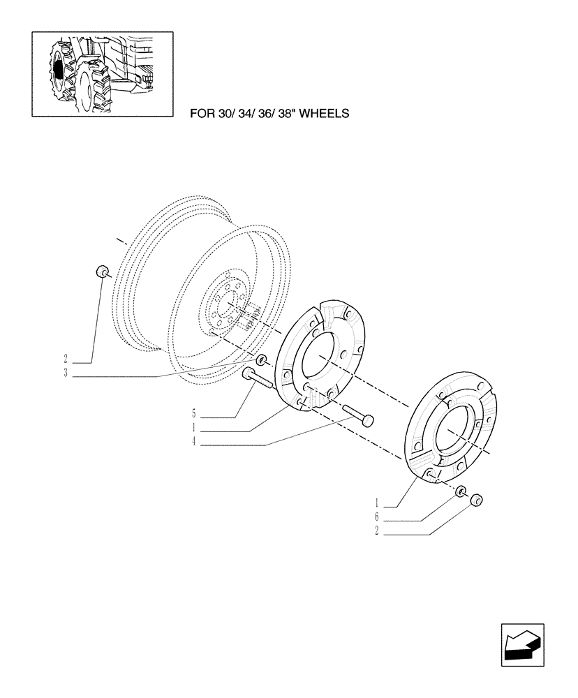 Схема запчастей Case IH MXU100 - (1.49.6[01]) - (VAR.472) REAR BALLAST (05) - REAR AXLE