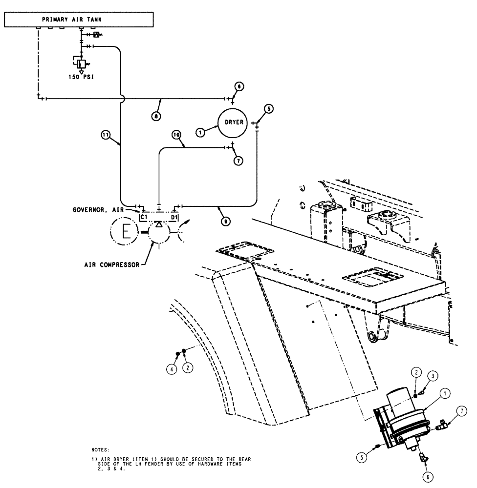 Схема запчастей Case IH FLX4510 - (07-013) - AIR DRYER GROUP Pneumatics