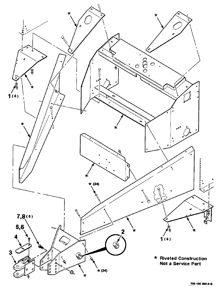 Схема запчастей Case IH 8435 - (7-06) - HITCH AND TONGUE ASSEMBLIES, SERIAL NUMBER CFH0124401 AND LATER (12) - MAIN FRAME