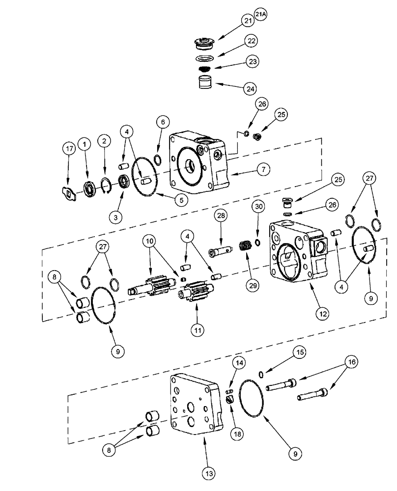 Схема запчастей Case IH FLX3300B - (02-051) - FUEL INJECTION PUMP - GEAR PUMP KIT (01) - ENGINE