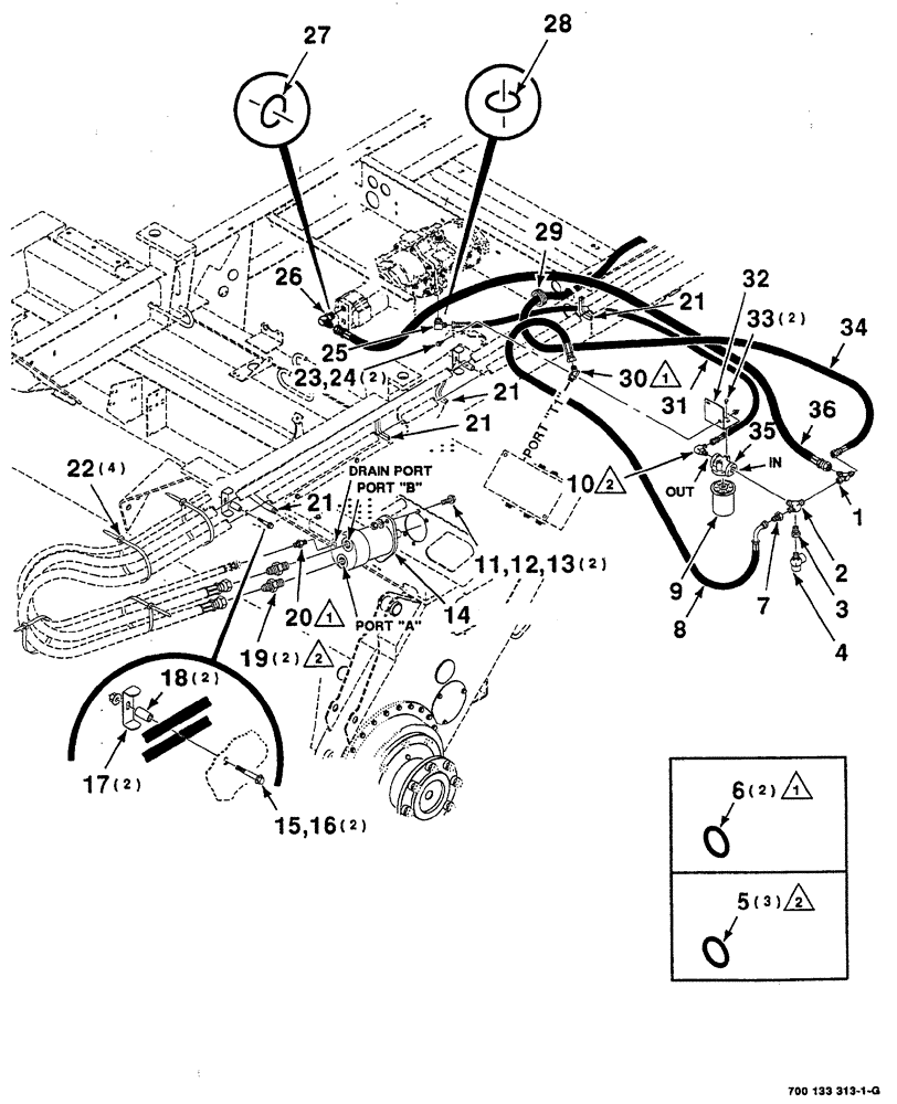 Схема запчастей Case IH 8870 - (08-52) - HEADER DRIVE HYDRAULIC ASSEMBLY (35) - HYDRAULIC SYSTEMS