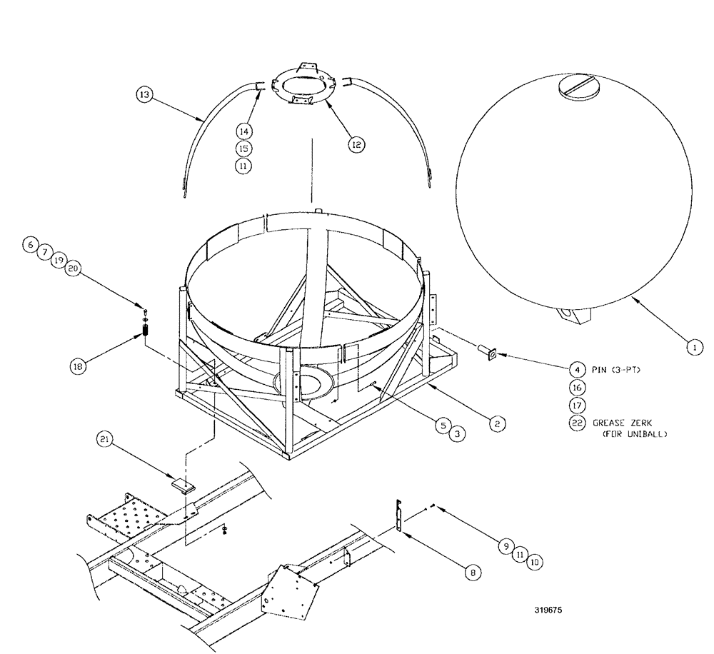 Схема запчастей Case IH SPX3200 - (09-036) - TANK PACKAGE, 3PT SPHERICAL-GRAY (78) - SPRAYING