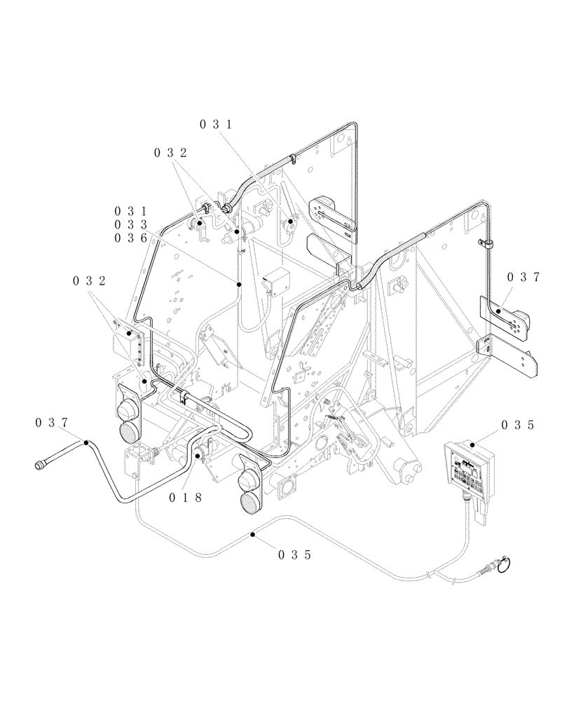 Схема запчастей Case IH RBX461 - (INDEX[6]) - PICTORIAL INDEX, ELECTRICAL (018, 019, 031 - 037) (00) - GENERAL & PICTORIAL INDEX