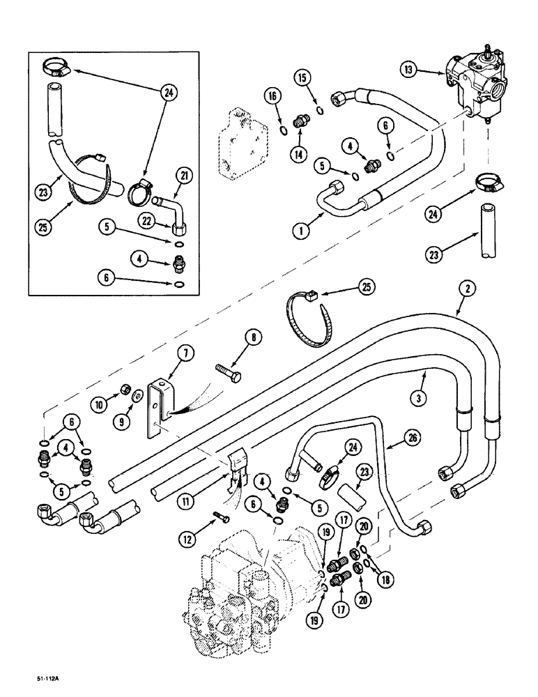 Схема запчастей Case IH 5150 - (8-044) - INPUT CONTROL HYDRAULIC PIPING (08) - HYDRAULICS