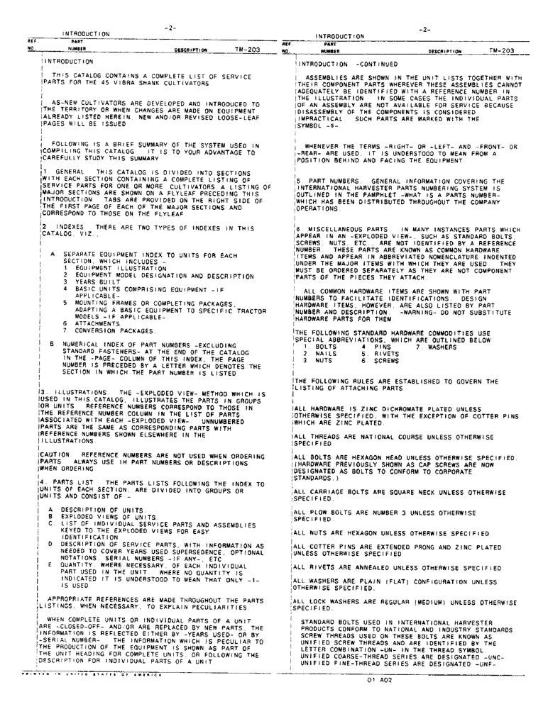 Схема запчастей Case IH 45 - (2) - INTRODUCTION 