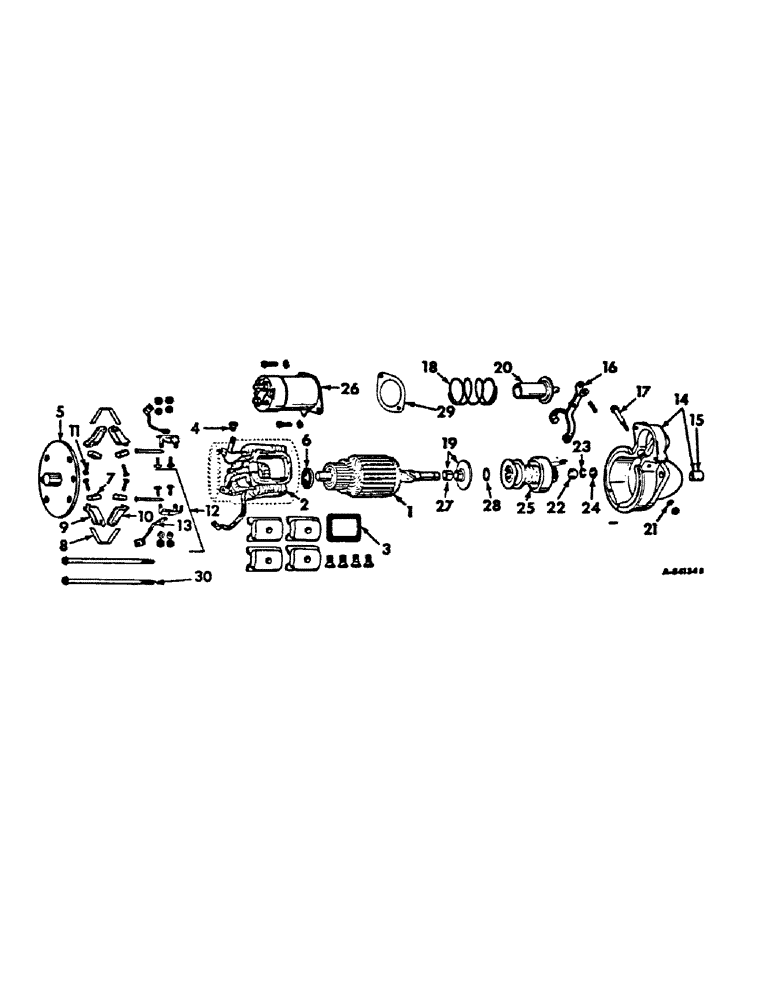 Схема запчастей Case IH 2756 - (G-05) - ELECTRICAL SYSTEM, CRANKING MOTOR, DELCO REMY, CARBURETED ENGINE TRACTORS (06) - ELECTRICAL SYSTEMS