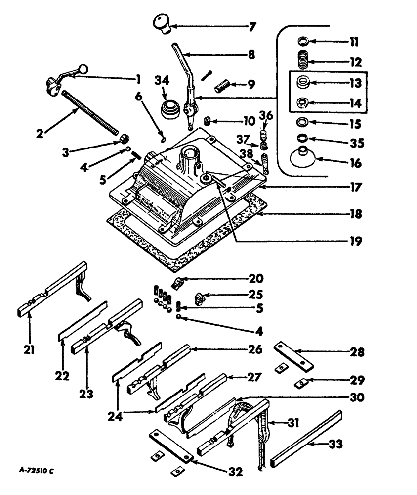 Схема запчастей Case IH 2444 - (H-05) - CONTROLS, GEAR SHIFT MECHANISM Controls