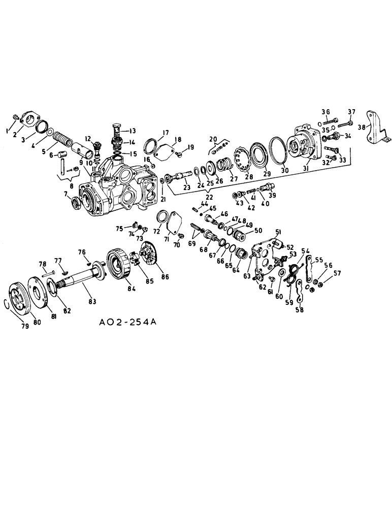 Схема запчастей Case IH 484 - (12-36) - POWER, FUEL INJECTION PUMP, BOSCH INJECTION C. R. PUMP Power