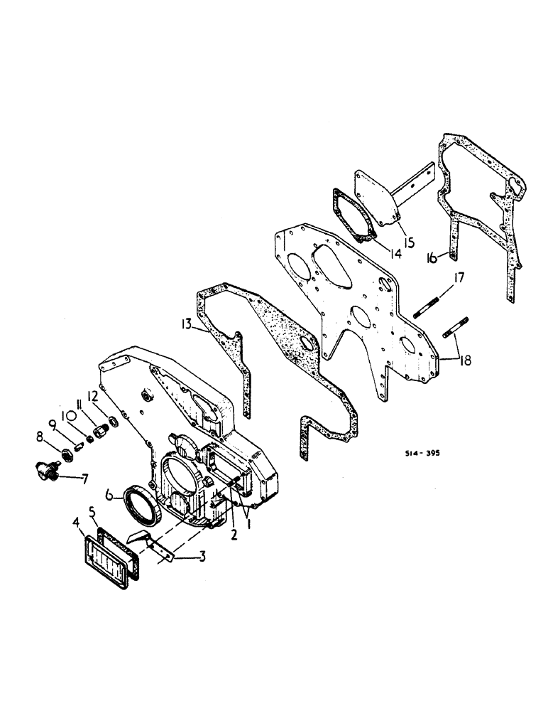 Схема запчастей Case IH 684 - (12-28) - POWER, CRANKCASE FRONT COVER Power