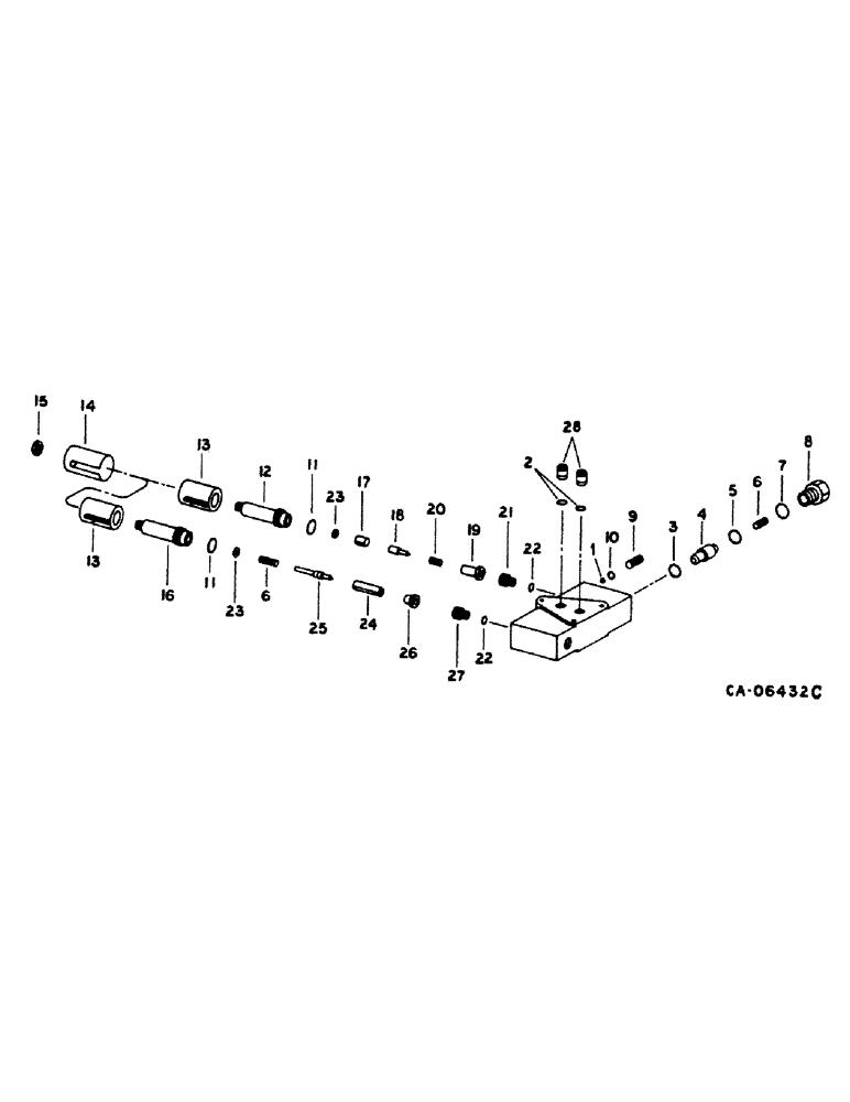 Схема запчастей Case IH 1440 - (10-51) - HYDRAULICS, UNLOAD/SINGLE BI-DIRECTIONAL VALVE, REEL LIFT, S/N 20001 AND ABOVE (07) - HYDRAULICS