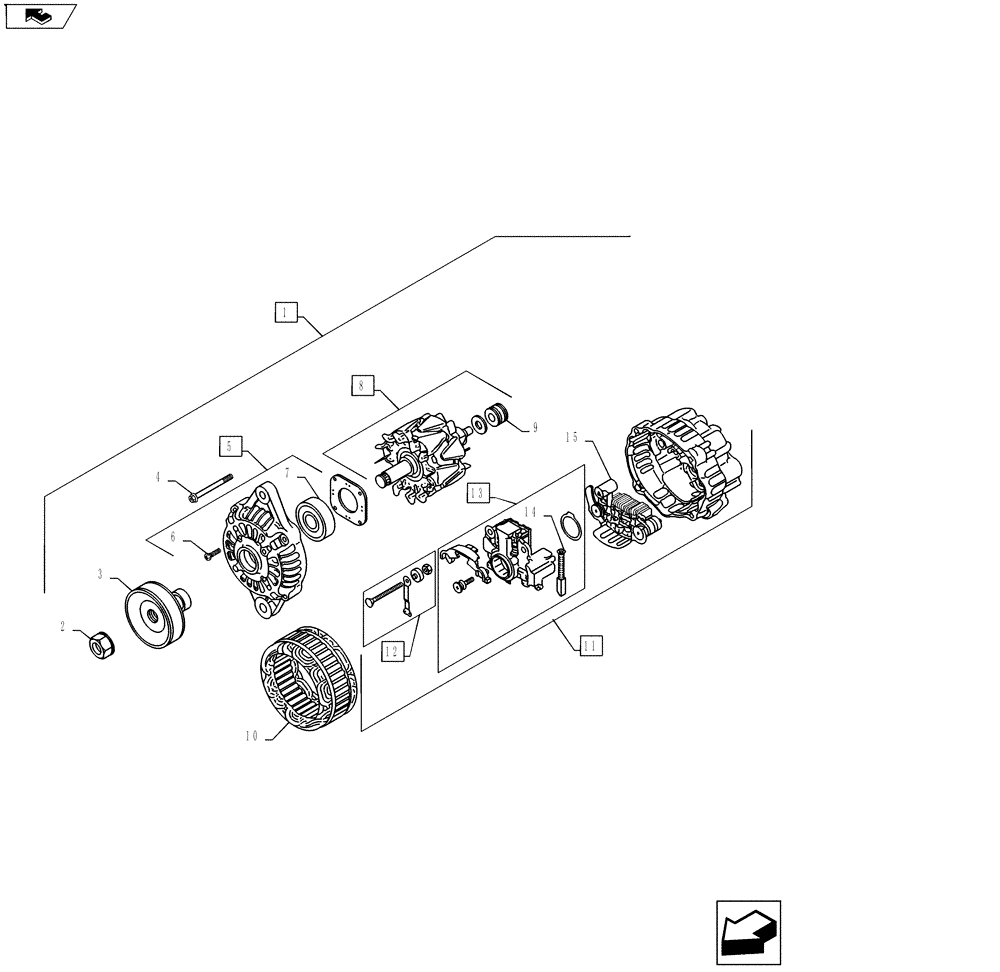 Схема запчастей Case IH FARMALL 55A - (55.301.01) - ALTERNATOR (55) - ELECTRICAL SYSTEMS