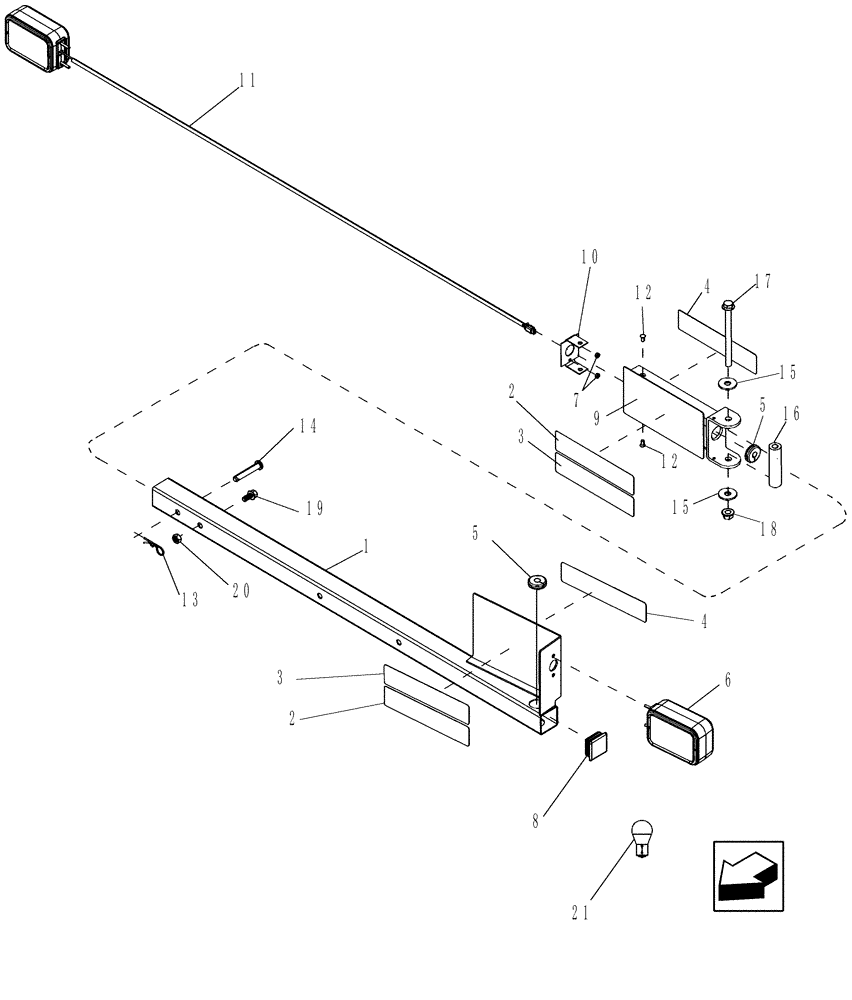 Схема запчастей Case IH 5130 - (55.404.45) - LIGHTING, EXTREMITY (55) - ELECTRICAL SYSTEMS