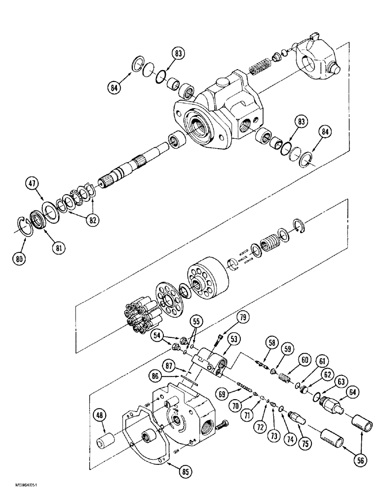 Схема запчастей Case IH 9380 QUADTRAC - (8-016) - HYDRAULIC PISTON PUMP ASSEMBLY (CONTD) (08) - HYDRAULICS