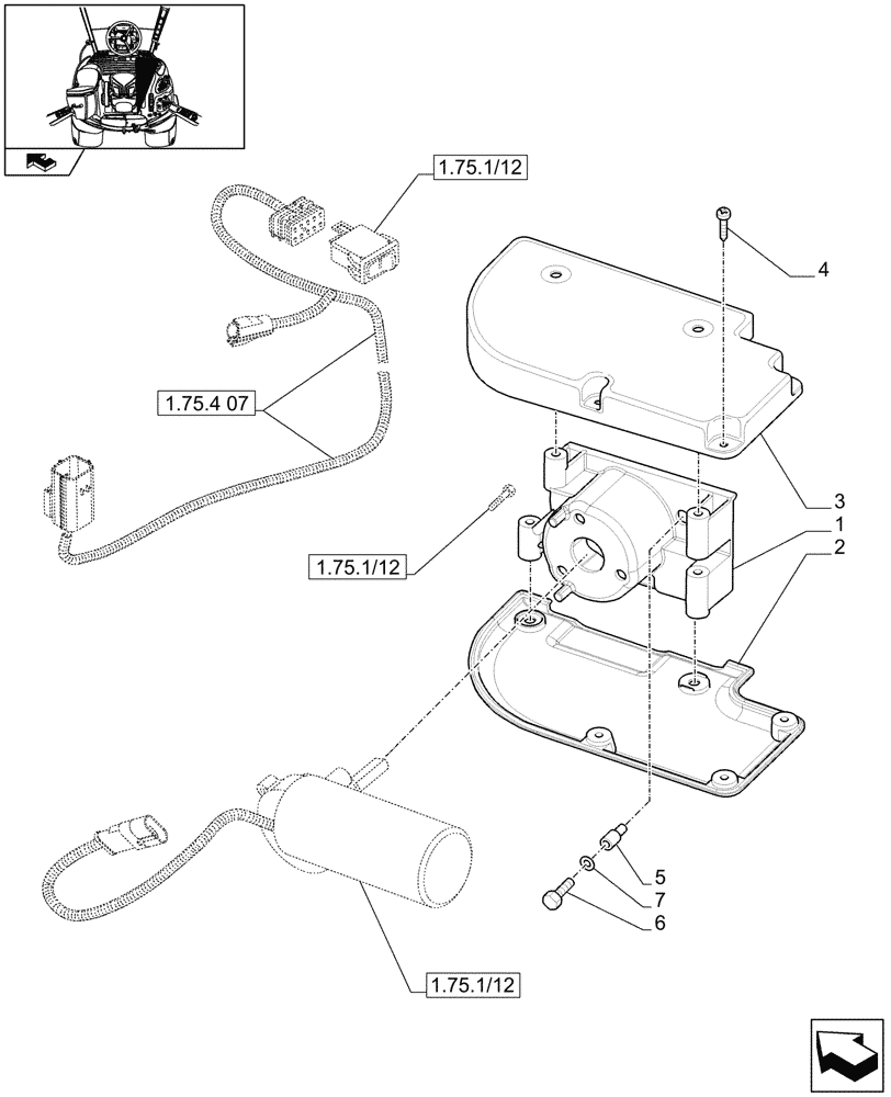 Схема запчастей Case IH PUMA 125 - (1.97.0/02) - ELECTRICAL ARMREST ADJUSTMENT - COVERS AND SUPPORT (VAR.330019) (10) - OPERATORS PLATFORM/CAB