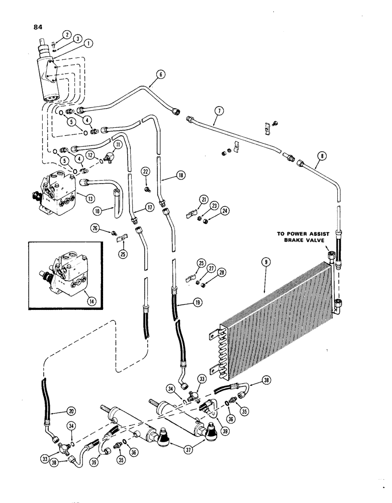 Схема запчастей Case IH 1270 - (084) - HYDROSTATIC STEERING, STEERING MECHANISM (05) - STEERING