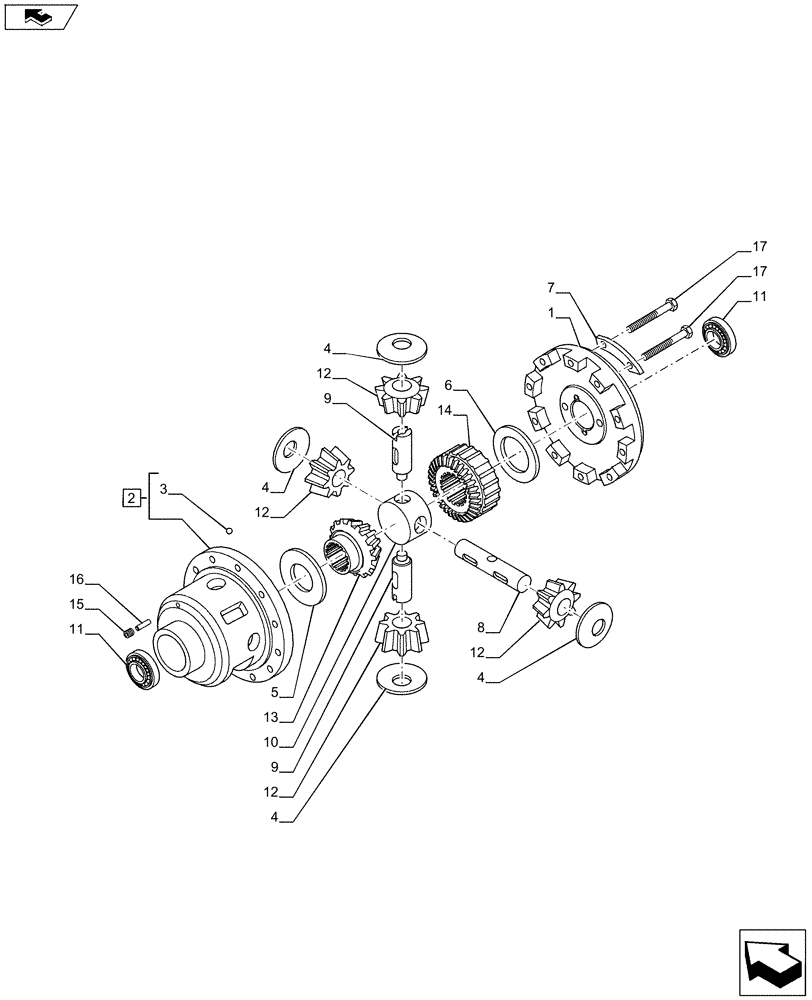 Схема запчастей Case IH PUMA 215 - (21.184.01) - DIFFERENTIAL GEARS (21) - TRANSMISSION