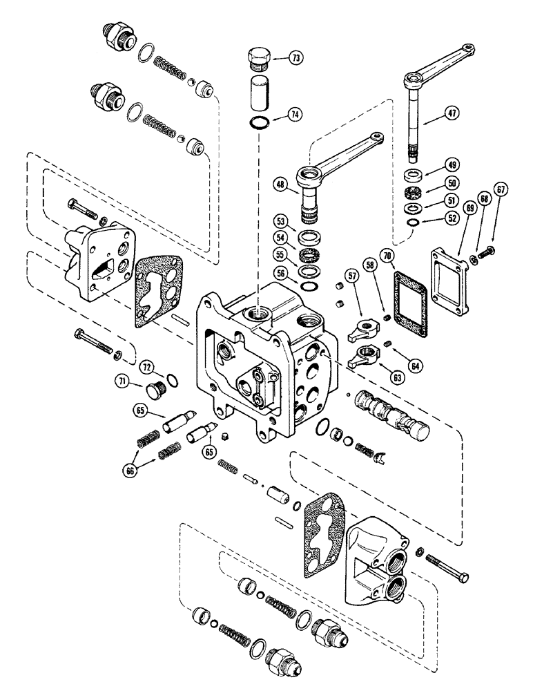 Схема запчастей Case IH 1370 - (195A) - HYDRAULICS, A63762 LEFT HAND REMOTE HYDRAULICS VALVE (08) - HYDRAULICS