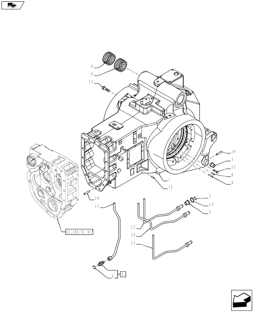 Схема запчастей Case IH PUMA 170 - (21.118.01[01]) - CENTRAL HOUSING / TRANSMISSION BOX (VAR.728147-729571) (21) - TRANSMISSION