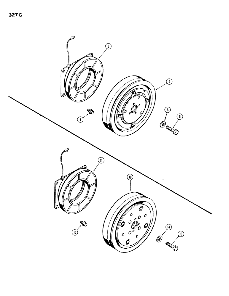 Схема запчастей Case IH 970 - (327G) - COMPRESSOR CLUTCH (09) - CHASSIS/ATTACHMENTS