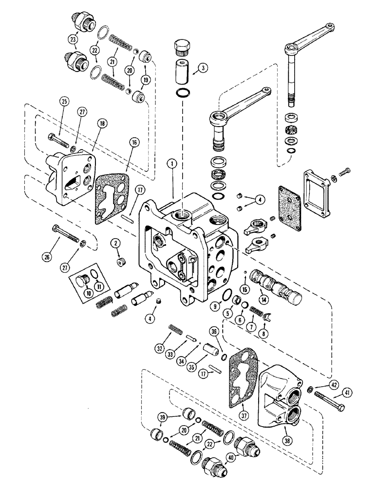 Схема запчастей Case IH 1370 - (324) - A141382 REMOTE HYDRAULIC VALVE, LEFT HAND WITHOUT RELIEF VALVE (08) - HYDRAULICS