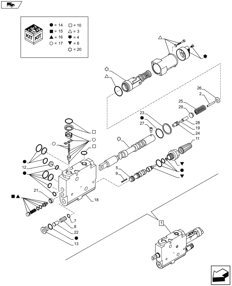 Схема запчастей Case IH PUMA 215 - (35.204.0106[05]) - CONTROL VALVE SECTION, COMPONENTS (35) - HYDRAULIC SYSTEMS