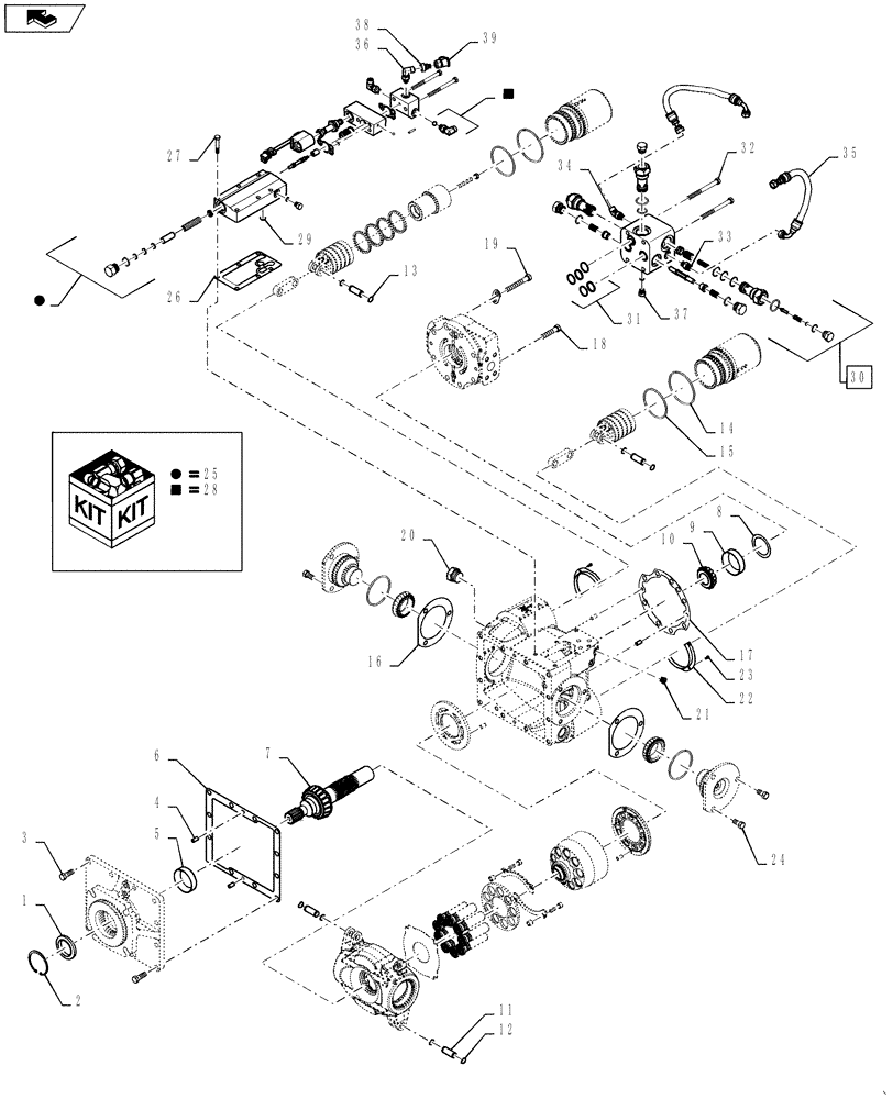 Схема запчастей Case IH 5130 - (29.212.23) - MOTOR ASSEMBLY, VAR. HYDROSTATIC,2 SPEED (105.5-85.9CC/REV) (29) - HYDROSTATIC DRIVE