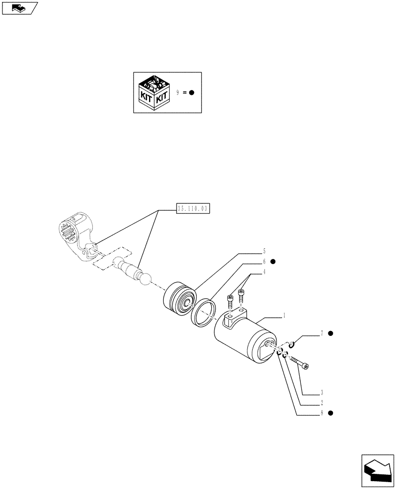 Схема запчастей Case IH FARMALL 65C - (35.110.02) - HYDRAULIC LIFT - CYLINDERS AND PISTON (35) - HYDRAULIC SYSTEMS