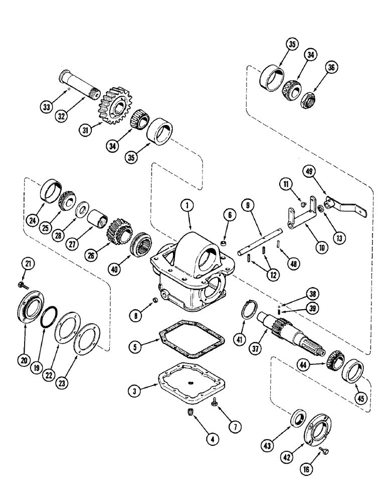 Схема запчастей Case IH 2096 - (6-184) - TRANSFER GEARBOX, MFD TRACTORS (06) - POWER TRAIN