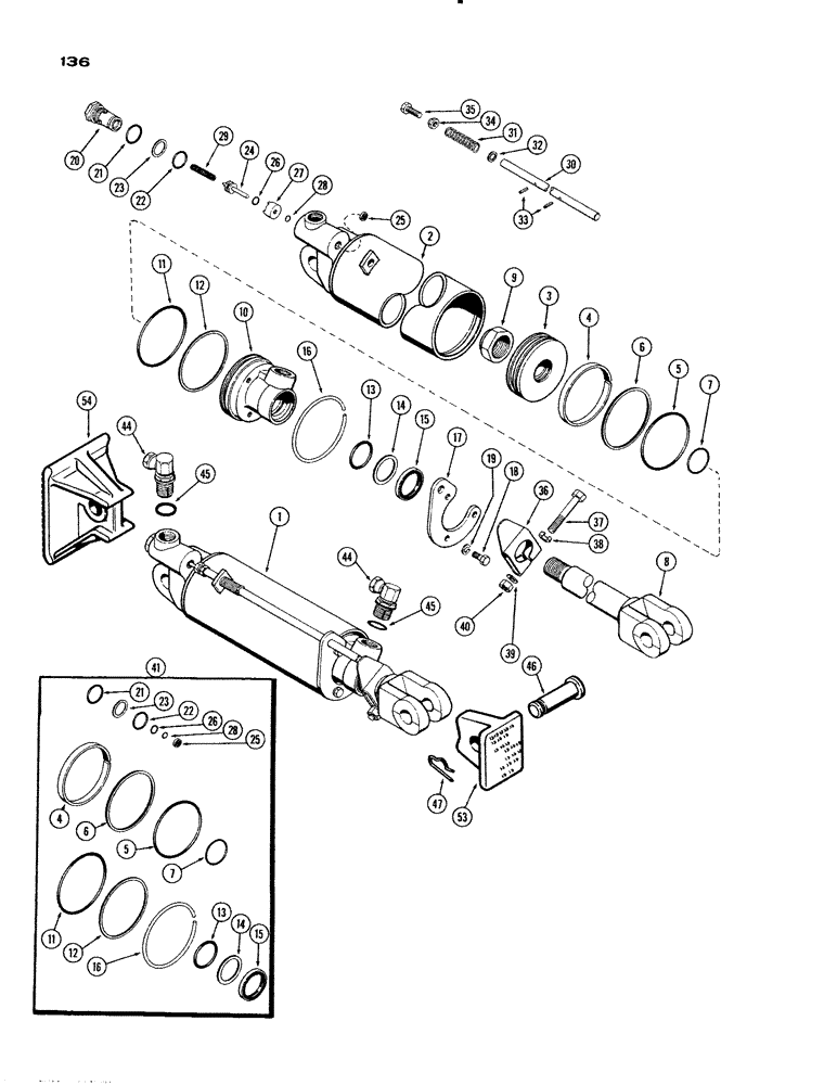 Схема запчастей Case IH 930-SERIES - (136) - 3-1/4 INCH X 8 INCH REMOTE HYDRAULIC CYLINDER, WITH HYDRAULIC LIMIT STOP (08) - HYDRAULICS