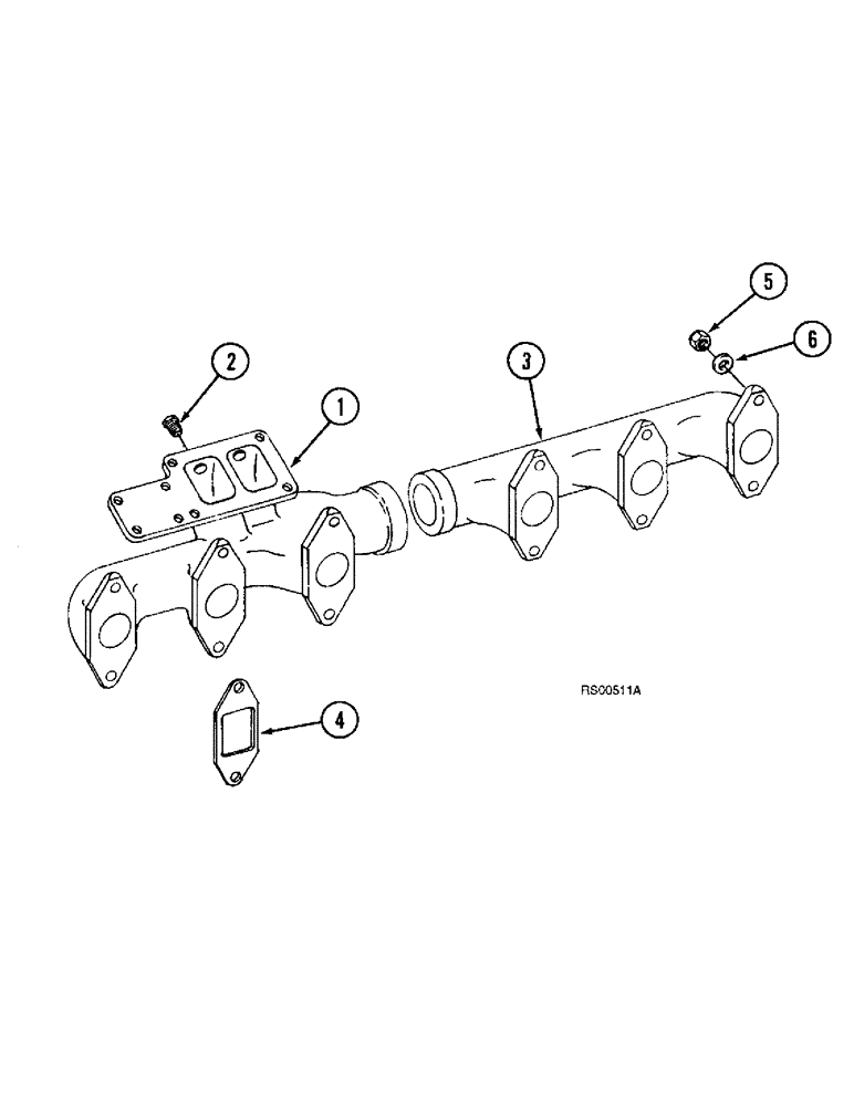 Схема запчастей Case IH 1680 - (2-26) - EXHAUST MANIFOLD, DTI-466C DIESEL ENGINE (01) - ENGINE