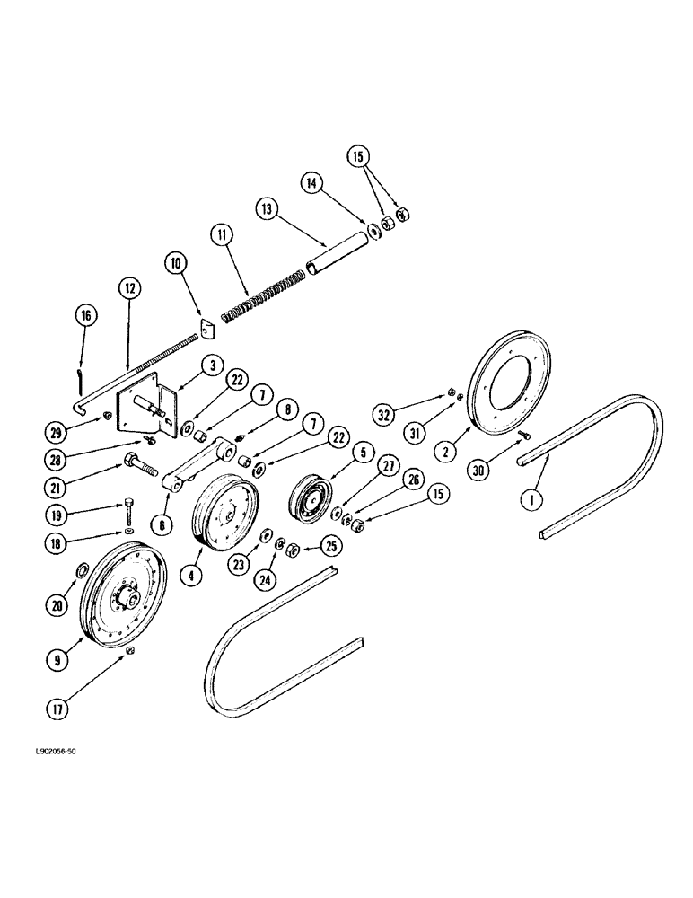 Схема запчастей Case IH 1670 - (9F-02) - STRAW SPREADER DRIVE (19) - STRAW SPREADER & CHOPPER