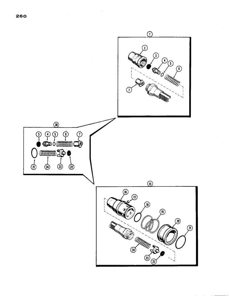 Схема запчастей Case IH 1200 - (260) - MALE COUPLING (08) - HYDRAULICS