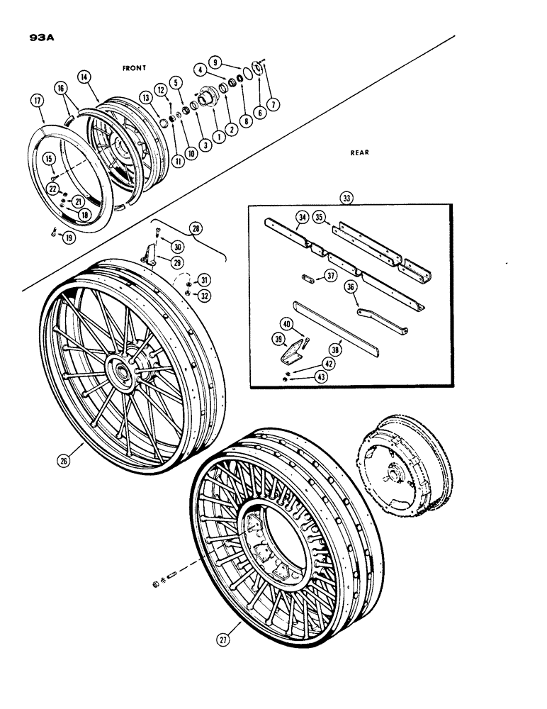 Схема запчастей Case IH 930-SERIES - (093A) - FRONT WHEELS, STEEL WHEELS (06) - POWER TRAIN