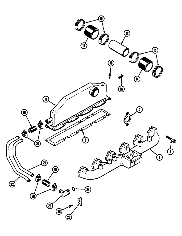 Схема запчастей Case IH 9130 - (04-10) - MANIFOLDS, 6TA-830 ENGINE, EXHAUST (04) - Drive Train