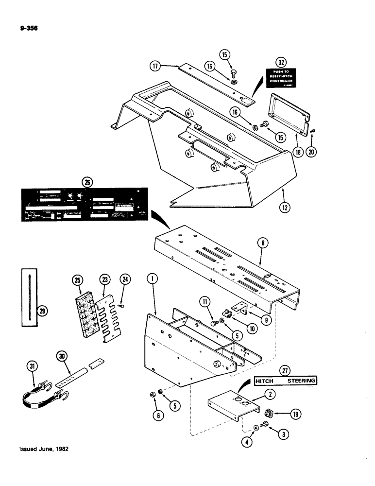 Схема запчастей Case IH 4490 - (9-356) - OPERATORS CONSOLE, P.I.N. 8860450 AND AFTER (09) - CHASSIS/ATTACHMENTS