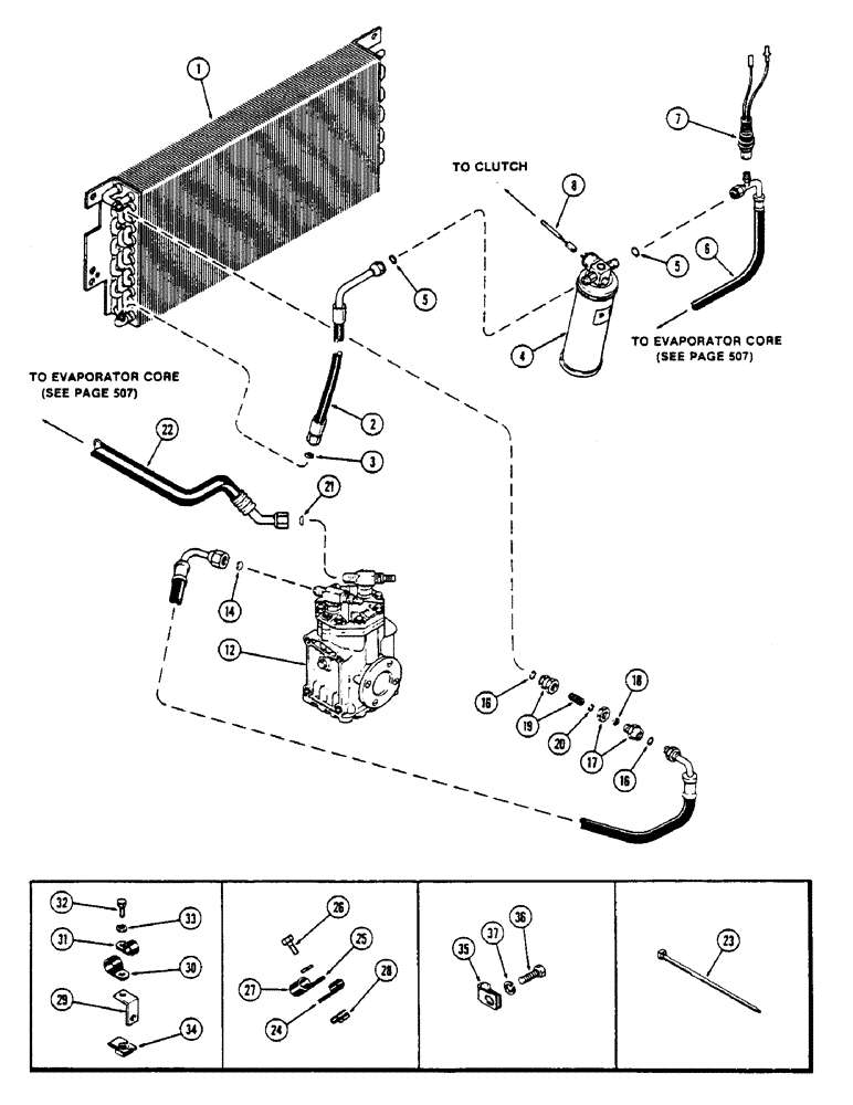 Схема запчастей Case IH 2670 - (540) - CAB, AIR CONDITIONER HOSES, WITH YORK COMPRESSOR (09) - CHASSIS/ATTACHMENTS