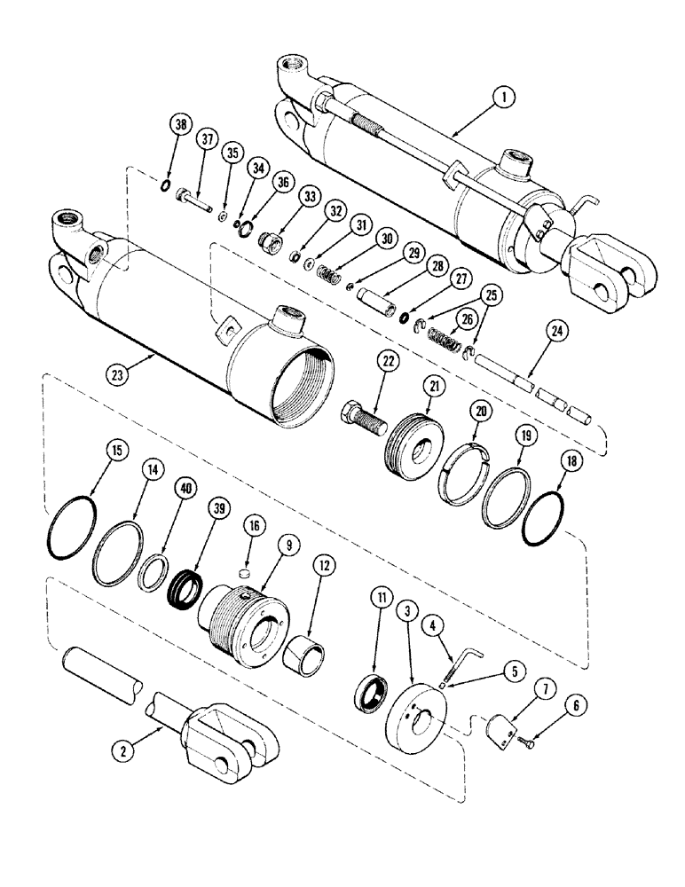 Схема запчастей Case IH 2394 - (8-106) - REMOTE HYDRAULIC CYLINDER, 4 INCH BORE X 8 INCH STROKE (08) - HYDRAULICS