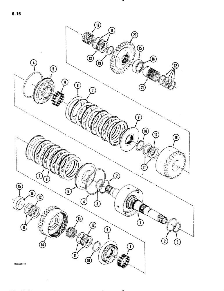 Схема запчастей Case IH 9130 - (6-16) - TRANSMISSION, 7 INCH CLUTCH PACK, INPUT (06) - POWER TRAIN