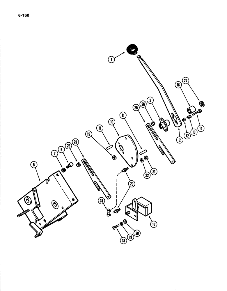 Схема запчастей Case IH 4894 - (6-160) - POWER SHIFT LINKAGE (06) - POWER TRAIN