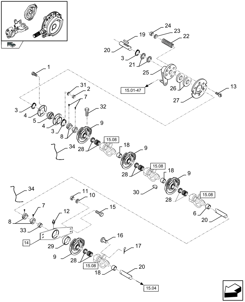 Схема запчастей Case IH LBX332P - (15.05[01]) - KNOTTERS (15) - KNOTTER /WRAPPER