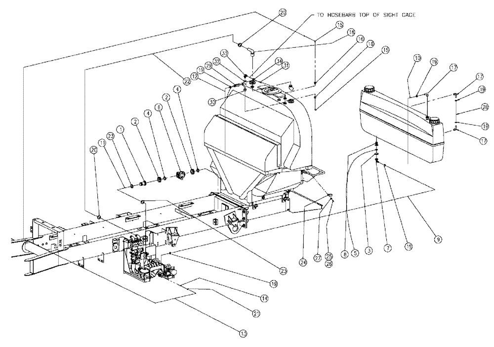 Схема запчастей Case IH 810 - (10-028) - TANK HOSE GROUP, FLEX-AIR®, 60’ & 70’ Wet Kit