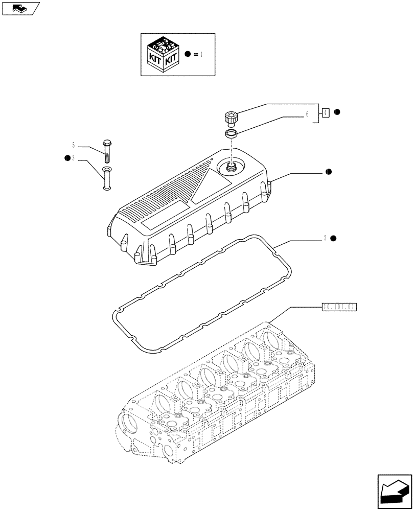 Схема запчастей Case IH F3AFE613A A003 - (10.101.02) - HEAD COVER (504033727) (10) - ENGINE