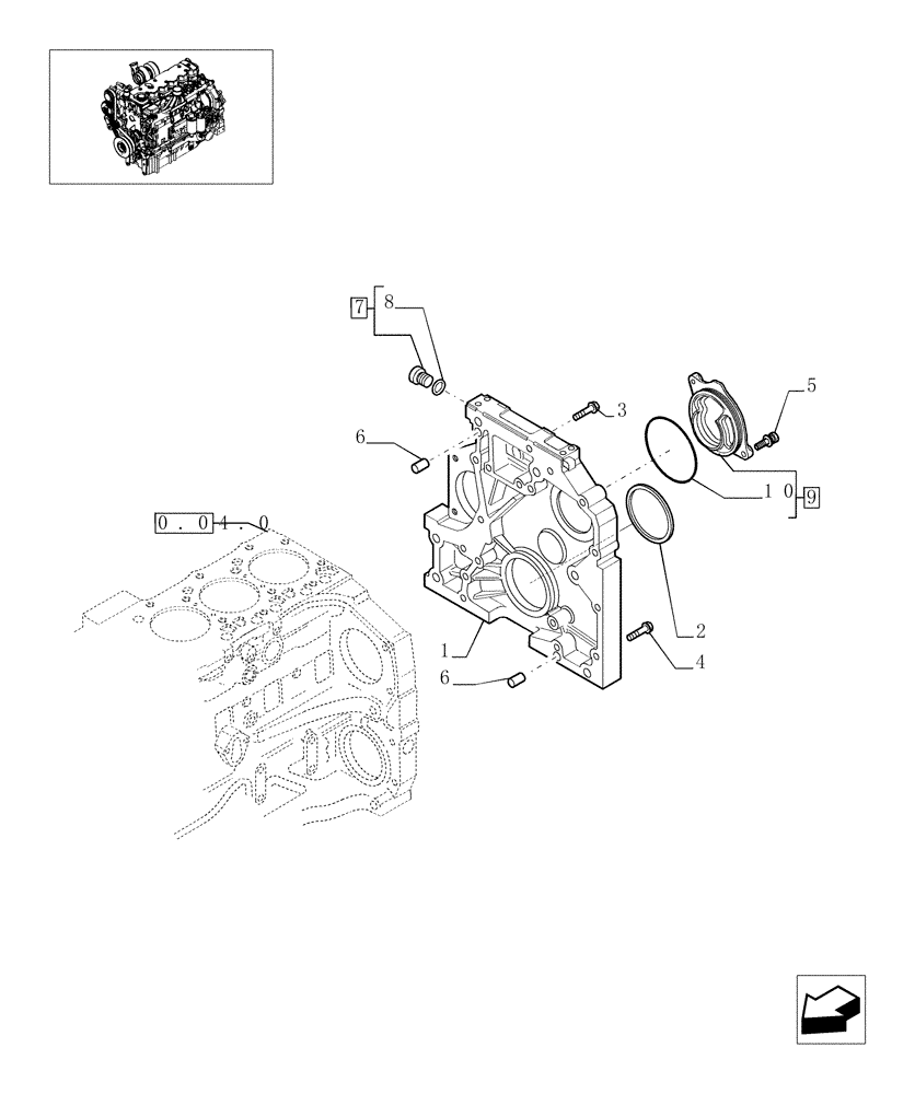 Схема запчастей Case IH PUMA 180 - (0.04.3) - CRANKCASE COVERS (01) - ENGINE