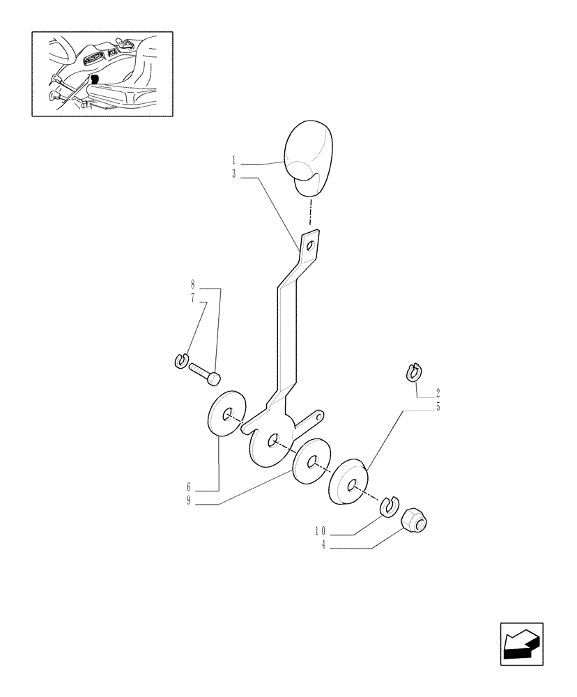 Схема запчастей Case IH JX1095C - (1.92.11/01) - (VAR.722) JOYSTICK FOR REAR REMORES - LEVER AND KNOB (10) - OPERATORS PLATFORM/CAB