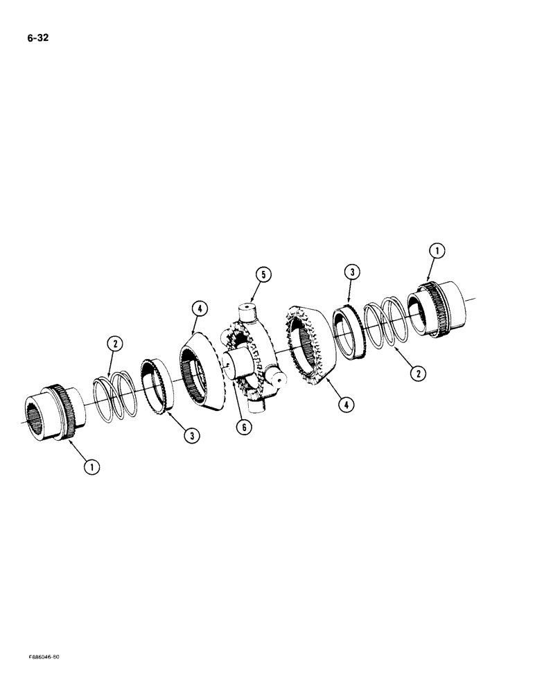 Схема запчастей Case IH KP-525 - (6-32) - AXLE ASSEMBLY, NO-SPIN ASSEMBLY, K594.30 (06) - POWER TRAIN