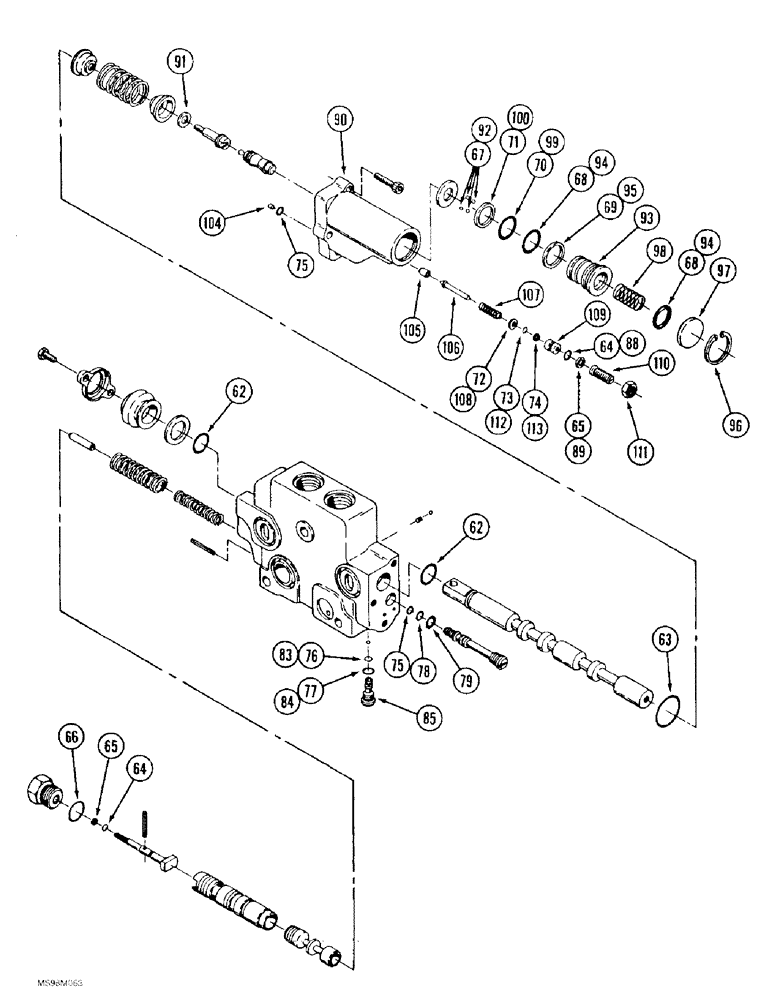 Схема запчастей Case IH 9380 - (8-056) - HYDRAULIC REMOTE VALVE SECTION, FIRST SECTION WITH PRIORITY AND FLOAT (CONTD) (08) - HYDRAULICS