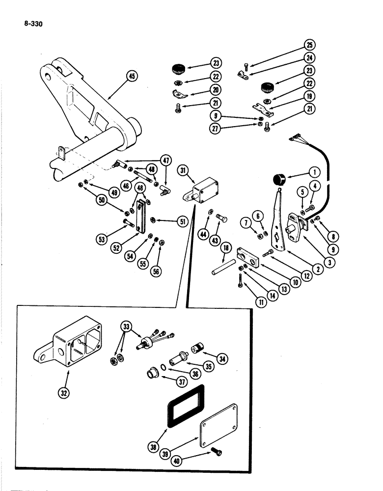 Схема запчастей Case IH 4894 - (8-330) - HITCH DEPTH CONTROLS (08) - HYDRAULICS