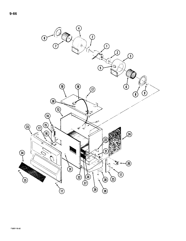 Схема запчастей Case IH KP-525 - (9-66) - AIR CONDITIONING AND HEATER MODULE ASSEMBLY, P.I.N. 131-03213 AND AFTER (09) - CHASSIS/ATTACHMENTS