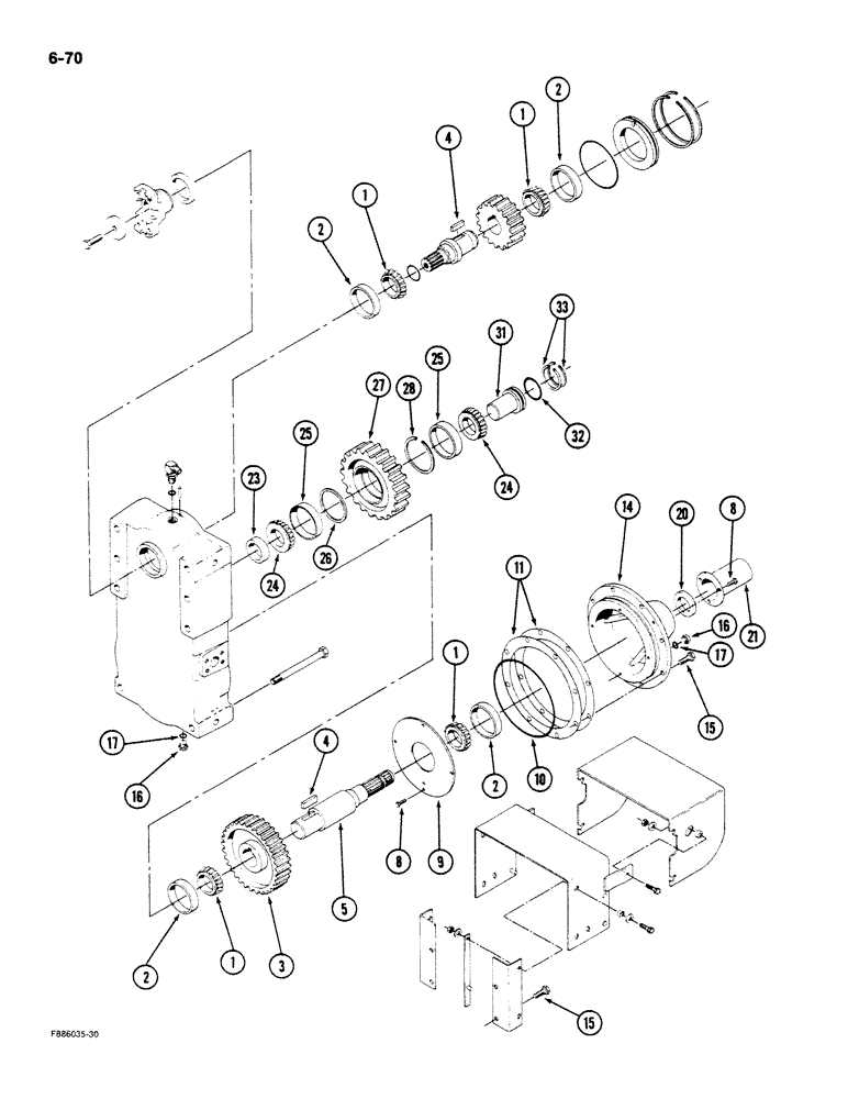 Схема запчастей Case IH STEIGER - (6-070) - PTO TRANSFER CASE ASSEMBLY (06) - POWER TRAIN