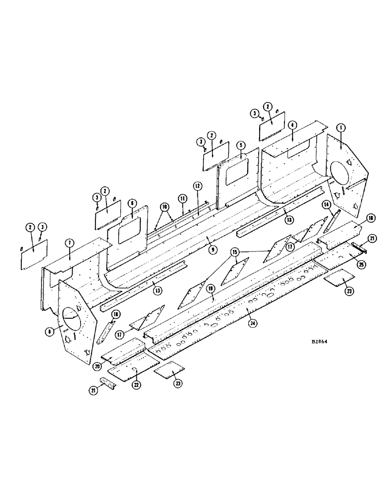 Схема запчастей Case IH 306 - (26) - AUGER HOUSING AND LOWER MAIN FRAME (58) - ATTACHMENTS/HEADERS